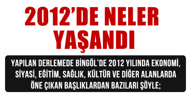 2012`de neler yaşandı?