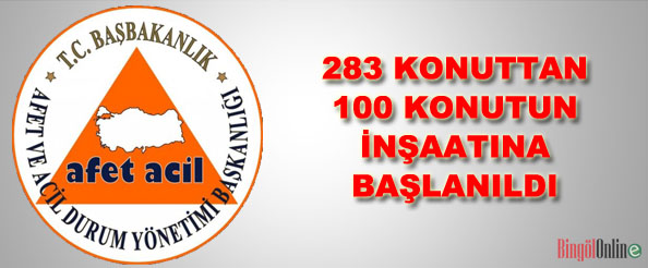 283 konuttan 100 konutun inşaatına başlandı