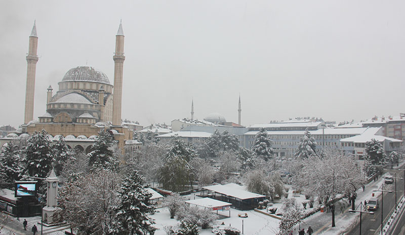 Kar yağışı sevindirdi