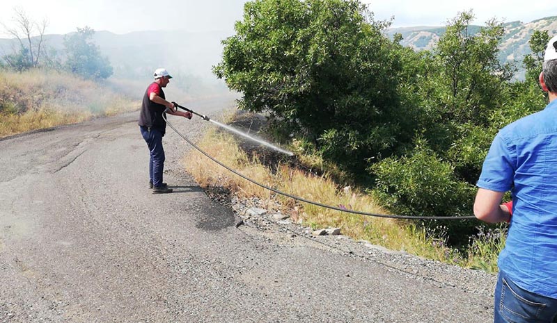 Orman yangını kısa sürede söndürüldü