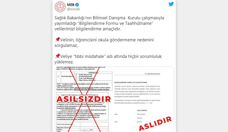 Milli Eğitim Bakanlığı yüz yüze eğitimle ilgili bu görseli paylaşarak uyardı!