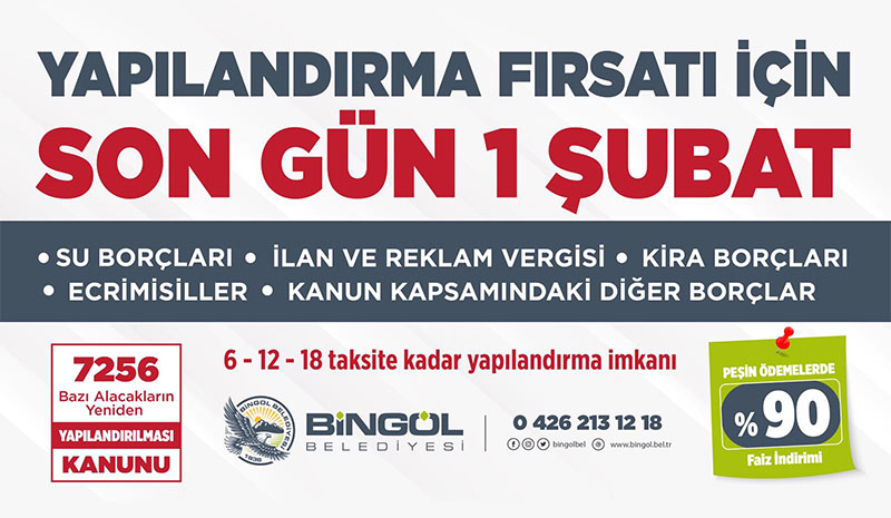 Yapılandırma için son fırsat 1 Şubat!