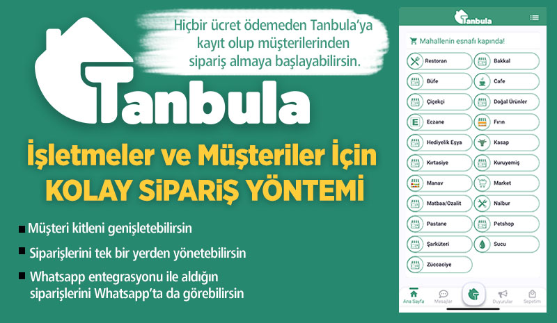 Kolay sipariş uygulaması: TANBULA