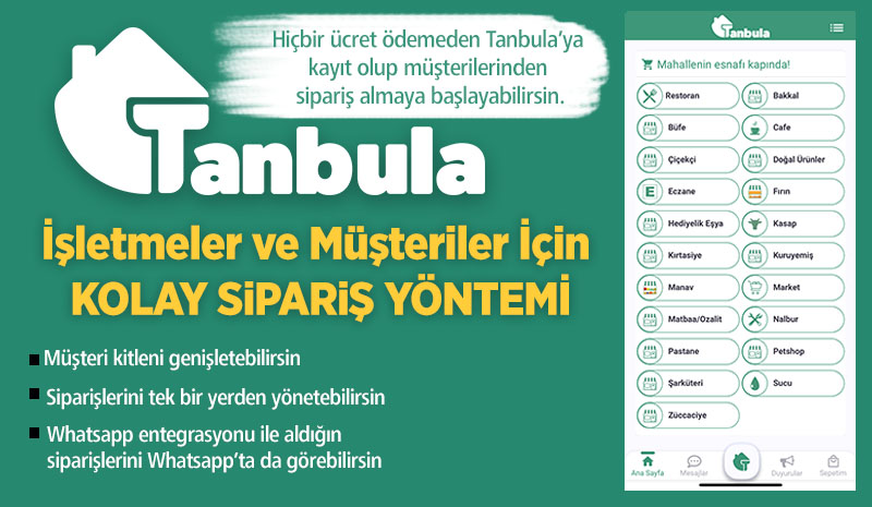 Kolay sipariş uygulaması: TANBULA