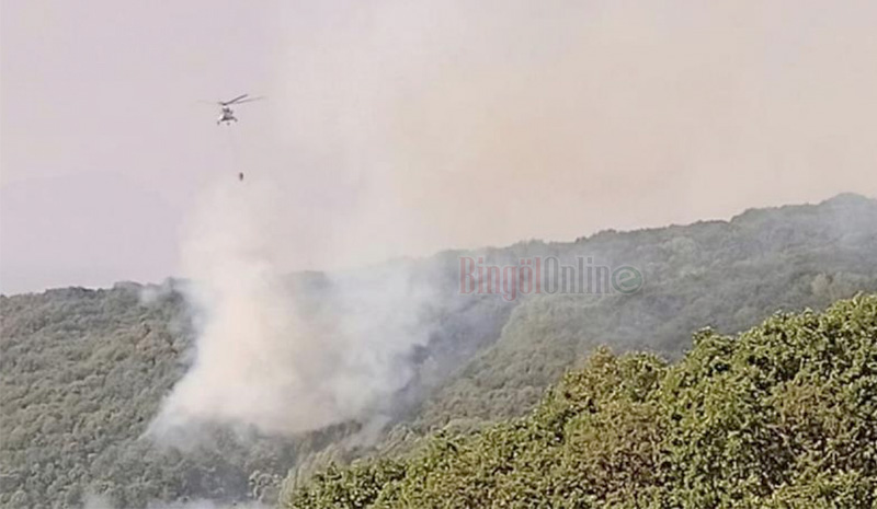 Tunceli`de 2 helikopter ve 1 uçakla yangına müdahale sürüyor