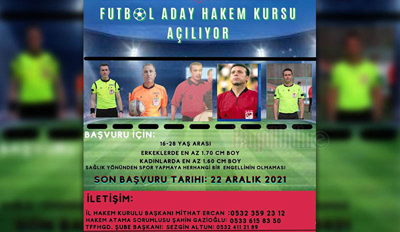 Futbol aday hakem kursu açılıyor