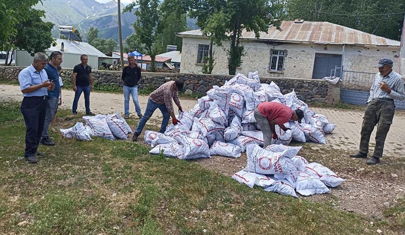 Yedisu`da ihtiyaç sahiplerine kömür dağıtımı başladı