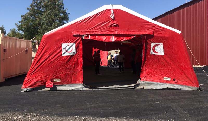 Sağlık Müdürlüğü`ne 16 adet hava kanallı çadır
