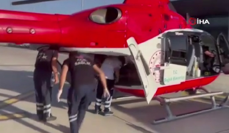 Kanser Hastası Helikopter Ambulansla Hastaneye Yetiştirildi