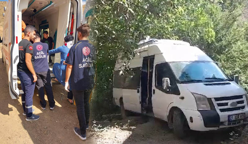 Bingöl`de minibüs şarampole devrildi:2 yaralı