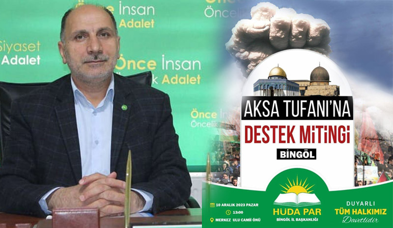 Bingöl`de `Aksa Tufanına Destek` mitingi