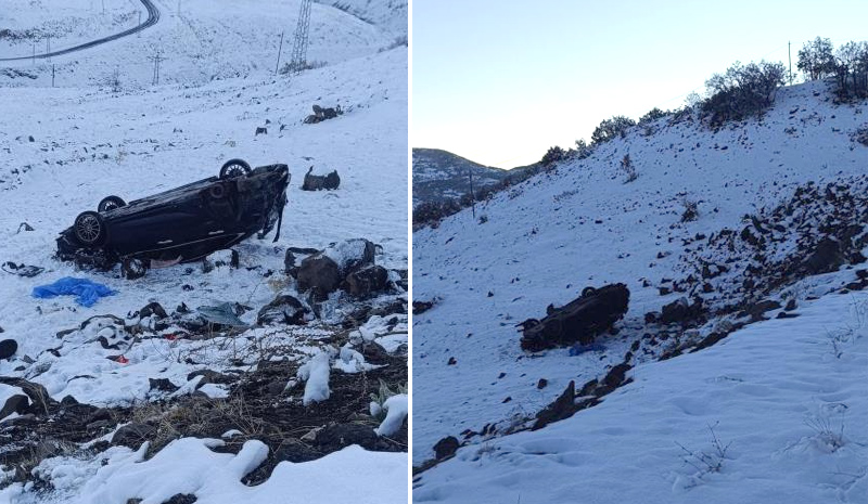 Bingöl`de otomobil şarampole yuvarlandı: 4 yaralı