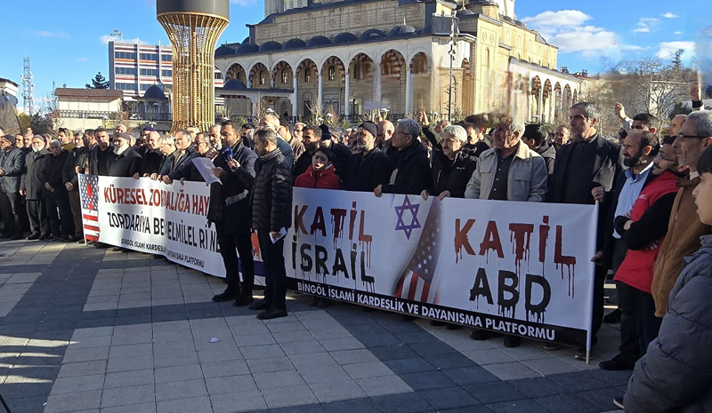 Bingöl`de ABD ve İsrail`in İran`a Yönelik Saldırılarına Protesto