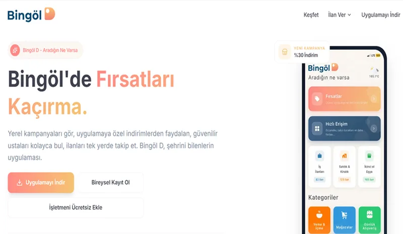 Bingöl`de aradığınıza ulaşacağınız uygulama… Bingöl D