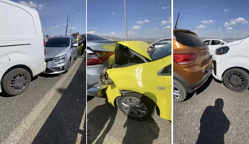 Çapakçur Köprüsü`nde zincirleme kaza