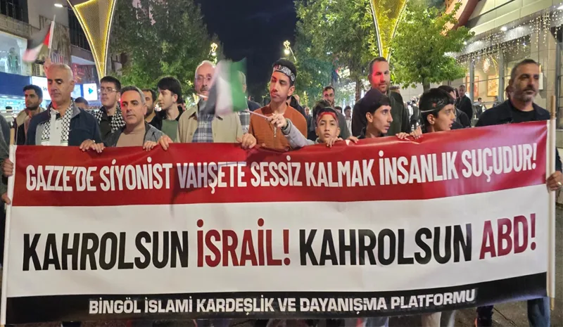 Bingöl`de Gazze için 7 Ekim yürüyüşü