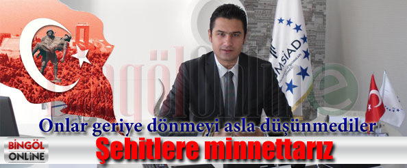 Alimoğlu: şehitlere minnettarız