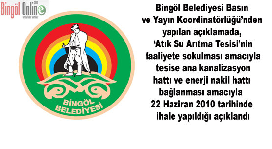 Atık su arıtma tesisi`nin kanalizasyon ve elektrik bağlantı ihalesi yapıldı