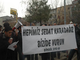 Bingöl`de ‘sedat karadağ` protestosu
