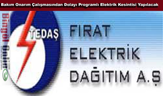 Bingöl`de programlı elektrik kesintisi