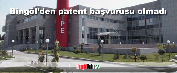 Bingöl`den patent başvurusu olmadı