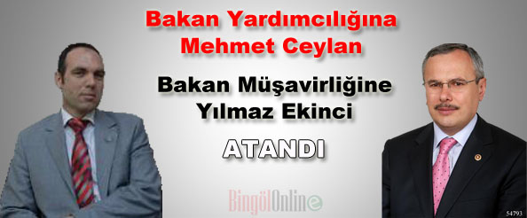 Ceylan yardımcılığa, ekinci müşavirliğe atandı