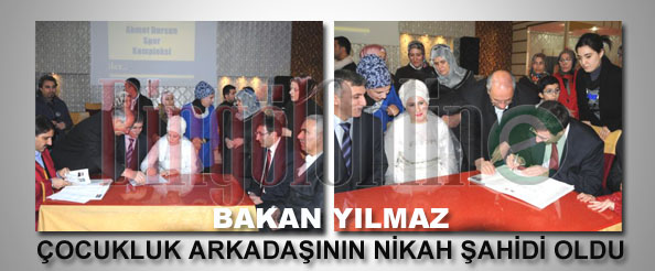 Çocukluk arkadaşının nikah şahidi oldu