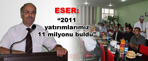 Eser: 2011 yatırımlarımız 11 milyonu buldu