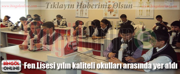 Fen lisesi yılın kaliteli okulları arasında yer aldı