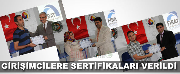 Girişimcilere sertifikaları verildi