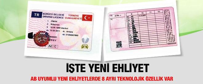 Işte ab uyumlu yeni ehliyet