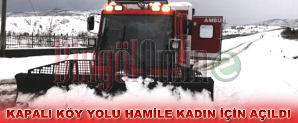 Kapalı köy yolu hamile kadın için açıldı