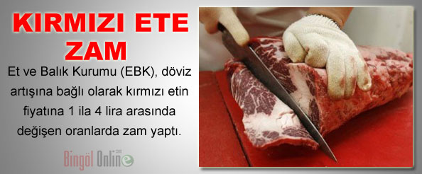 Kırmızı ete zam