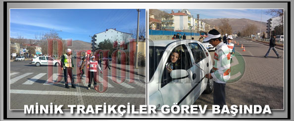 Minik trafikçiler görev başında