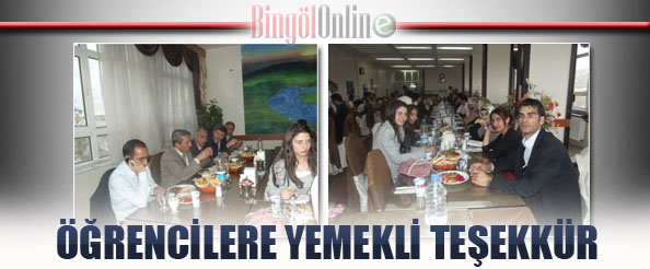 Öğrencilere yemekli teşekkür