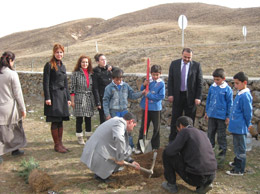 Okul bahçeleri ağaçlandırıldı