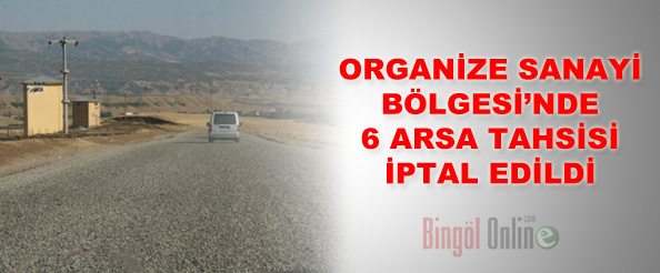 Osb`de 6 arsa tahsisi iptal