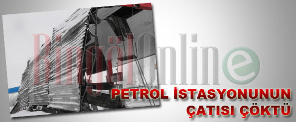 Petrol istasyonunun çatısı çöktü