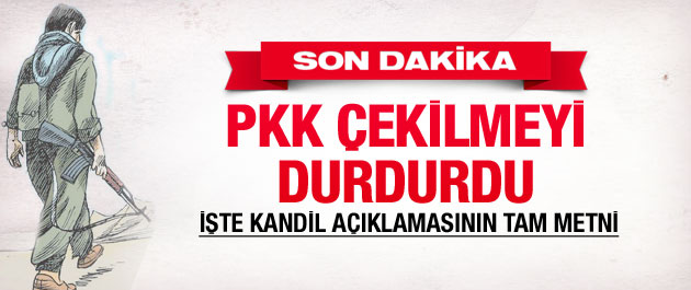 Pkk açıkladı: geri çekilme durduruldu