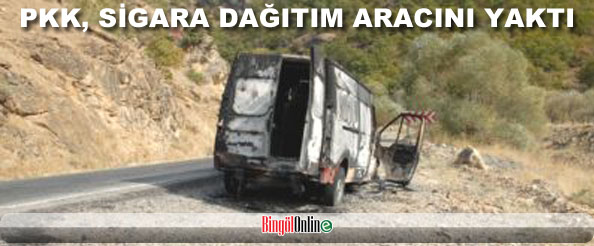 Pkk sigara dağıtım aracını yaktı