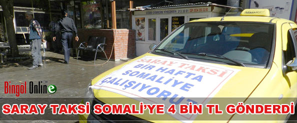 Saray taksi, somali`ye 4 bin tl gönderdi
