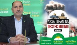 Bingöl`de `Aksa Tufanına Destek` mitingi