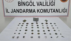 Bingöl`de jandarma ekipleri tarihi eser objeler ele geçirdi