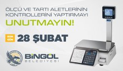 Bingöl Belediyesi uyardı! Ölçü aletleri için son başvuru 28 Şubat