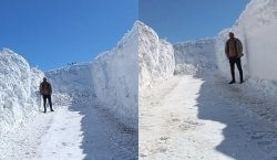 Karlıova`da 2 metreyi aşan karla mücadele