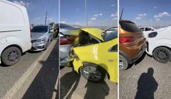 Çapakçur Köprüsü`nde zincirleme kaza